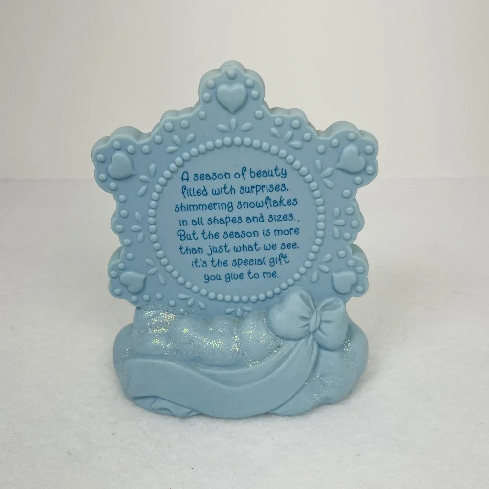 Precious Moments Sharing Our Season Together Blue Snowflake Figurine Winter Sled